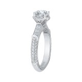 Shah Luxury 14K White Gold Round Cut Diamond Engagement Ring (Semi-Mount) photo 3