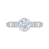 Shah Luxury 14K White Gold Round Cut Diamond Engagement Ring (Semi-Mount) photo