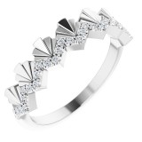 14K White 1/6 CTW Diamond Vintage-Inspired Anniversary Band photo