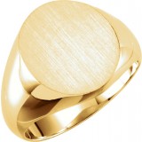 10K Yellow 16x14 mm Oval Signet Ring photo 3