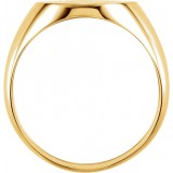 10K Yellow 16x14 mm Oval Signet Ring photo 4