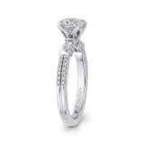 Shah Luxury 14K White Gold Round Diamond Engagement Ring (Semi-Mount) photo 3