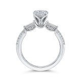 Shah Luxury 14K White Gold Round Diamond Engagement Ring (Semi-Mount) photo 4