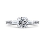 Shah Luxury 14K White Gold Round Diamond Engagement Ring (Semi-Mount) photo
