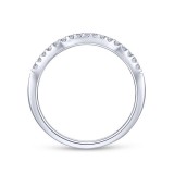 Gabriel & Co. 14k White Gold Contemporary Curved Wedding Band photo 2