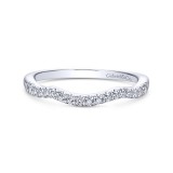 Gabriel & Co. 14k White Gold Contemporary Curved Wedding Band photo