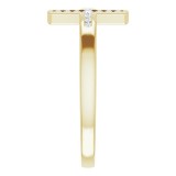 14K Yellow 1/10 CTW Diamond Sideways Cross Ring photo 4