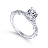 Gabriel & Co. 14k White Gold Contemporary Twisted Engagement Ring photo 3