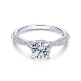 Gabriel & Co. 14k White Gold Contemporary Twisted Engagement Ring photo