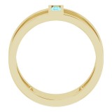 14K Yellow Aquamarine Baguette Ring photo 2