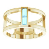 14K Yellow Aquamarine Baguette Ring photo 3