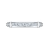 Shah Luxury 14K White Gold Princess & Round Diamond Wedding Band photo