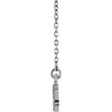 14K White Beaded Bar 16-18 Necklace photo 2