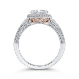 Shah Luxury 14K Two-Tone Gold Round Cut Diamond Halo Engagement Ring (Semi-Mount) photo 4