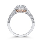 Shah Luxury 14K Two-Tone Gold Round Cut Diamond Halo Engagement Ring (Semi-Mount) photo 4