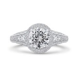 Shah Luxury 14K Two-Tone Gold Round Cut Diamond Halo Engagement Ring (Semi-Mount) photo