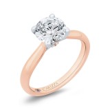 Shah Luxury 14K Two-Tone Gold Round Diamond Solitaire Plus Engagement Ring (Semi-Mount) photo 2