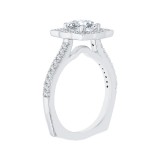 Shah Luxury 14K White Gold Round Diamond Halo Vintage Engagement Ring (Semi-Mount) photo 2