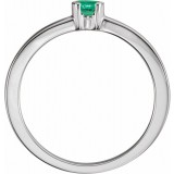 14K White Emerald Family Stackable Ring photo 2