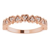 14K Rose .07 CTW Diamond Heart Anniversary Band photo 3