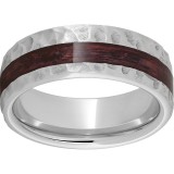 Serinium Pipe Cut Band with Off-Center Cabernet Barrel Aged Inlay and Moon Finish photo