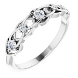 14K White 1/5 CTW Diamond Stackable Ring photo