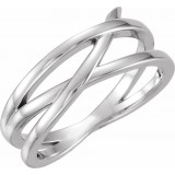 14K White Criss-Cross Ring photo