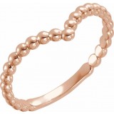 14K Rose Beaded V Ring photo