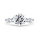 Shah Luxury 14K White Gold Round Cut Diamond Engagement Ring (Semi-Mount) photo