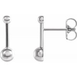 Platinum Bar & Ball Earrings photo