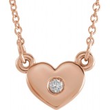 14K Rose .03 CTW Diamond Heart 16 Necklace photo