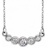 14K White Graduated Bezel-Set 1/5 CTW Diamond 16-18 Necklace photo