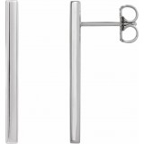 14K White 24x2 mm Bar Earrings photo