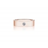 Henri Daussi 6mm Men's Wedding Band MBBR1 14k Gold Rose 0.10 Ctw photo