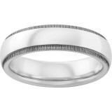 Serinium Domed Band with Milgrain Textured Edges and Polish Finish photo