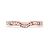 Shah Luxury 14K Rose Gold Round and Baguette Diamond Wedding Band photo