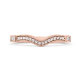 Shah Luxury 14K Rose Gold Round and Baguette Diamond Wedding Band photo