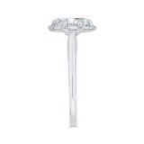 Shah Luxury 18K White Gold Oval Cut Diamond Halo Engagement Ring (Semi-Mount) photo 3