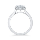 Shah Luxury 18K White Gold Oval Cut Diamond Halo Engagement Ring (Semi-Mount) photo 4