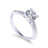 Gabriel & Co. 14k White Gold Contemporary Straight Engagement Ring photo 3