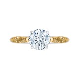 Shah Luxury Round Cut Solitaire Diamond Vintage Engagement Ring In 14K Two-Tone Gold (Semi-Mount) photo