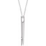 14K White .015 CT Diamond Bar 16-18 Necklace photo 2