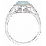 14K White Opal Ring photo 2
