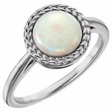 14K White Opal Ring photo