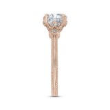 Shah Luxury 14K Rose Gold Round Cut Diamond Engagement Ring (Semi-Mount) photo 3