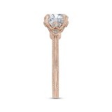 Shah Luxury 14K Rose Gold Round Cut Diamond Engagement Ring (Semi-Mount) photo 3