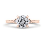 Shah Luxury 14K Rose Gold Round Cut Diamond Engagement Ring (Semi-Mount) photo