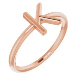 14K Rose Initial K Ring photo