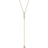 14K Yellow 1/8 CTW Diamond Bar Y 16-18 Necklace photo