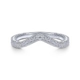 Gabriel & Co. 14k White Gold Victorian Curved Wedding Band photo